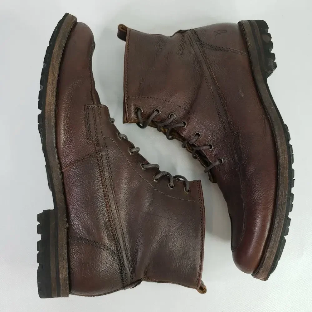 FRYE Men's Dakota Boot Lace Up Brown Leather Boots Size 12 D Shoes